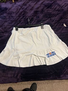 White Colorado Ruffle Hem Women's Skirt